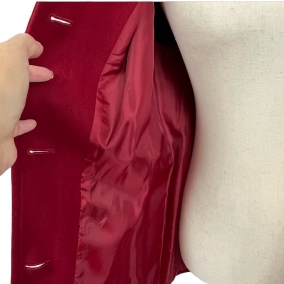 Anne Klein Red Wool Blend Pea Coat Jacket. Size Large #219 - Picture 9 of 9